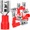 30Stk Flachsteckhülsen 0,5-1,5mm²/Steckbreite 6,35mm PVC Flachstecker Teilisoliert Kabelschuh FDD Kabel-Verbinder aus Kupfer verzinnt