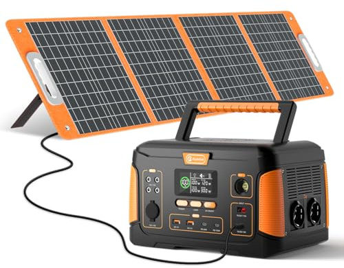 1000W Tragbare Powerstation mit Solarpanel Faltbar 100W/18V Solargenerator 932.4Wh/252000mAh Große Powerbank Mit 60W Typ-C und 15 W kabelloses Schnellladen,Stromgenerator für Outdoor,Notfalle