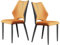 GIZNXBA Schwarze Esszimmerstühle Wohnzimmerstuhl Leder, Polsterstuhl Esszimmer Modern Küchenstuhl Metall Home Beistellstühle Für Schlafzimmer Tresenstühle Hohe Rückenlehne(/Orange,Set of 2)