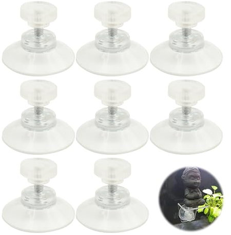 8 Piezas Ventosas para Cristal Ø30mm, PVC Ventosa con Rosca M4 x 10 mm Incluye Tuercas Moleteadas, Ventosas Furgoneta Camper para Vaso Baño Vidrio Cocina Coche Estante de Ducha (Transparent)