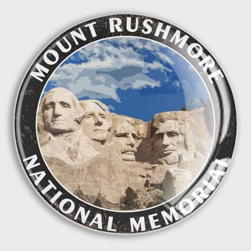 Mount Rushmore Kühlschrankmagnete aus Glas, klein, rund, Mehrzweck-Magnete für Kühlschrank, Spind, Whiteboard, Werbetafel, Küche, Büro, Schule, Reisen, Souvenir