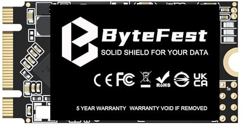 ByteFest Disque SSD interne M.2 2242 NGFF SATA III 6 Go/s 256 Go (22 x 42 mm), haute performance, 3D NAND, stockage de mise à niveau pour ordinateur portable et ordinateur de bureau