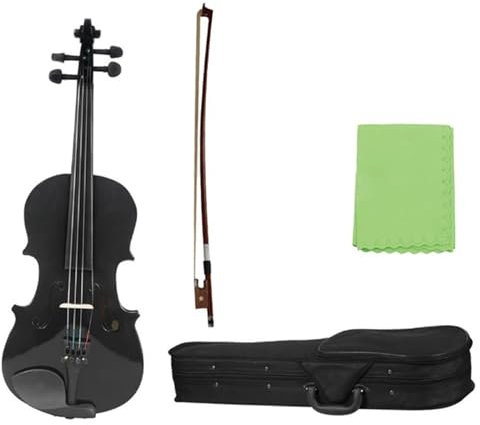 Geige Anfänger Violine, 4/4, Volle Größe, Schwarze Akustik-Violingeige Mit Koffer Und Bogen Für Violin-Anfänger-Saiteninstrumente