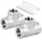 TAISHER 2 pezzi raccordi a T in acciaio inox, 1/2 x 1/2 x 1/2 BSP raccordi per tubi femmina, per acqua, olio, aria e gas
