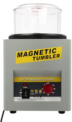 Loobiiny Magnetischer Tumbler,Bodenstehend Schmuckpolierer FüR Gold Silber,Einstellbare Poliertrommel Poliermaschine,3kg