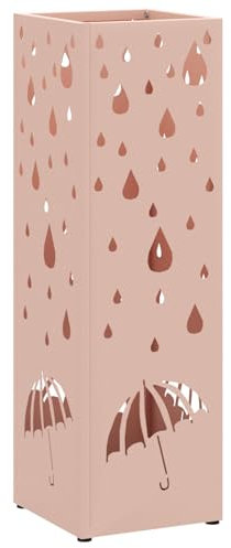 vidaXL Portaombrelli Rosa Metallo Medio Design Decorativo Rettangolare