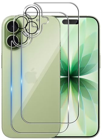 Rückseite Schutzfolie für iPhone 17 für Panzerglas, 9H Displayschutz | 2 Stück 9H Härte Hinten Panzerfolie + 2 Stück KameraSchutz, [Ultra-klar],[Anti-Kratzer]