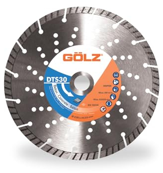GÖLZ Diamant Trennscheibe DTS30 für Beton, Waschbeton, Ziegel, harter Klinker, Stein-Universal (230 x 22,23 mm)