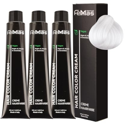 FemMas Haarfarbe 3x Spezial Blond Sand Asch 12.71 I Creme Haarfarbe mit Arganöl, Keratin & Ceramiden I dauerthafte Haarfärbung oder Tönung für strahlende Farbergebnisse I 100 ml