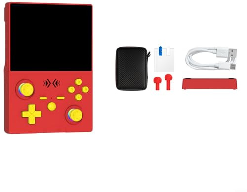 Console di gioco retrò XF45V con display IPS HD da 4,5 pollici, 18000+ giochi classici, 30+ emulatori, joystick rimovibile, portatile, 4000 mAh, blu trasparente (rosso)