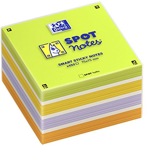 OXFORD Spot Notes Würfel Zettelblock, 75x75mm, 450 Blatt, bunt