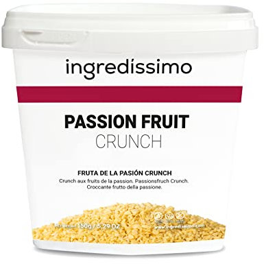 INGREDISSIMO - Fruta de la Pasión Liofilizada Crunch, Fruta Seca Troceada (2-5mm), Producto Vegano, sin Gluten y sin Azúcar Añadido, Snack Saludable y Crujiente de Color Amarillo y Naranja - 150 g