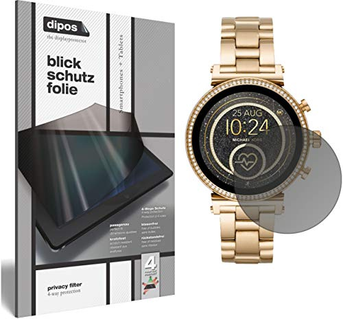 dipos Blickschutzfolie für Michael Kors Sofie 2.0 Smartwatch | Displayschutz matt mit 4-Wege Sichtschutz-Effekt, Privacy Filter, passt perfekt, kratzfest, blasenfrei, selbstklebend