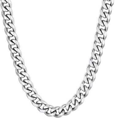ChainsHouse Halskette Edelstahl Herren Damen Panzerkette 3/6/9/12mm breit | wasserfeste Kette Männer in Silber/Schwarz/Gold, Hip Hop Gliederkette Schmuck, Geschenk für Freund Ehemann, Länge 36-76cm