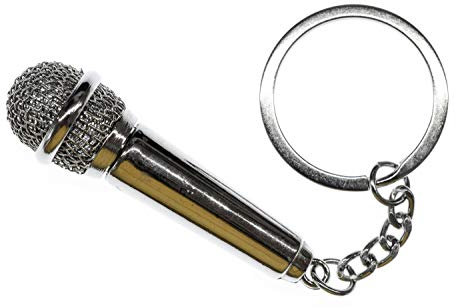 Miniblings Mikrofon Schlüsselanhänger Mikro Musik Musiker MC Sänger Singen Rap - Handmade Modeschmuck I I Anhänger Schlüsselring Schlüsselband Keyring
