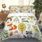 RQXRTR Housse De Couette 200X200cm Enfant 3D Imprimé Thème Animal De La Forêt De Dessin Animé 3 Pièces Parure De Lit En Microfibre, Parure De Couette 2 Personnes Avec Fermeture Éclair Et 2 Taies D'Ore