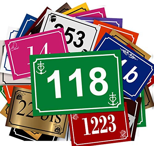 Hausnummer Schild – Dekorative personalisierte PVC Außenplatte mit gravierter Nummer & Motiv – Befestigung nach Wahl (Klebefolie oder Schrauben) – 15 x 10 cm (Grün + Design)