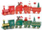 FLOFIA 2Pcs Weihnachten Zug Deko Weihnachten Tischdeko Mini Weihnachtszug Holz Eisenbahn Weihnachtsdeko Tisch Xmas Party Weihnachtsbaum Schneemann Dekoration Weihnachten Neujahr Geschenke Rot Grün