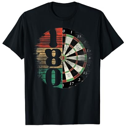 Retro Dartscheibe Dartboard 180 für Dartspieler Dart Herren T-Shirt