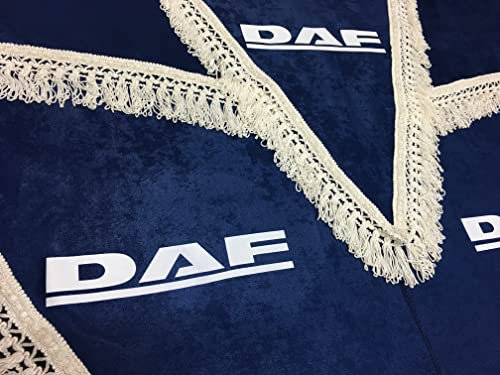 Sertplas Dekorative Vorhänge für LKW mit Fransen Mit DAF-Logo BLAU