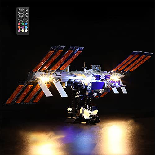 GEAMENT LED Licht-Set (Fernbedienung) Kompatibel mit Lego Internationale Raumstation - Beleuchtungsset für Ideas 21321 (Modell-Set Nicht enthalten)