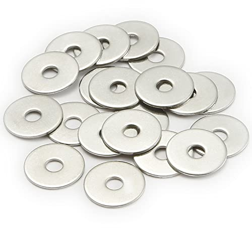 AMLOOPH M10 Washers, M10 x 30mm A2 Stainless Steel Flat Washers 10Pack | Metal Flat Washers Thickness 2mm, Large OD Plain Wide Metal Round Flat Spacer Repair Washer for Screws Bolts