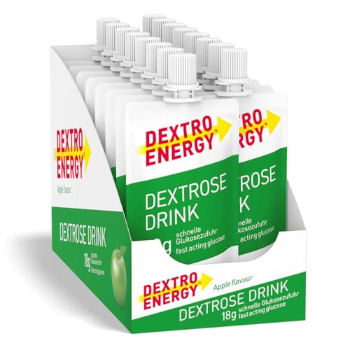 Dextro Energy Apple Flavour Dextrose Drink |18g of Fast Acting Glucose | Liquid Alternative to Dextro Glucose Tablets | Ready to Drink, Easy to Consume and Re-Sealable | Vegan | 50ml Pack of 16