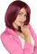 Prettyland Granatrot Rot Mittellange Schulterlange Frau Perücke mit Pony Glatt Hitzefest Party Alltag Grantrot Wein-Rot wig C282