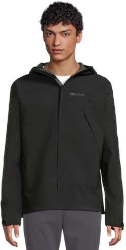 Marmot Herren PreCip Eco Pro Jacket, Wasserdichte Regenjacke, winddichter Regenmantel, atmungsaktiv, faltbarer Hardshell Windbreaker, optimal zum Wandern und Trekking, Black, L