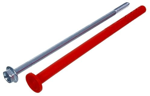 NAJDER Chevilles à Expansion avec Vis Tête Hexagonale SW13 / T40, Chevilles Murales, Galvanisés 8x180 mm (10 Pièces), Charge Lourde, pour Mur Plein, Béton Cellulaire