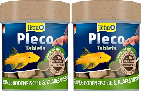Tetra Pleco Tablets – Nährstoffreiches Fischfutter für alle pflanzenfressenden Bodenfische (z.B. Welse), 120 Tabletten (Packung mit 2)