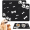Lot de 2 tapis de gamelle pour chien et chat - 60 x 40 cm - Antidérapant - Super absorbant - Avec motif pattes - Imperméable - Pour animaux de compagnie (60 x 40 cm, A)