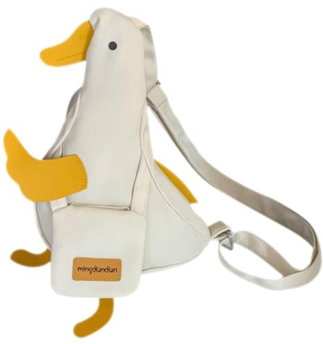 VALICLUD Enten-umhängetasche Enten-schultertasche Cartoon-umhängetasche Süße Brusttasche Kleinigkeitentasche Für Damen Canvas-einkaufstasche Süßes Fräulein Weiß Segeltuch Tier Arbeitspaket
