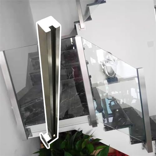 LIBINUP Edelstahl-Treppen-Glasgeländer-Pfosten, seitliche Montage, Innen- und Außen-Glasbalustraden-Zaunpfosten-Set für Treppe/Flur/Balkon/Terrasse