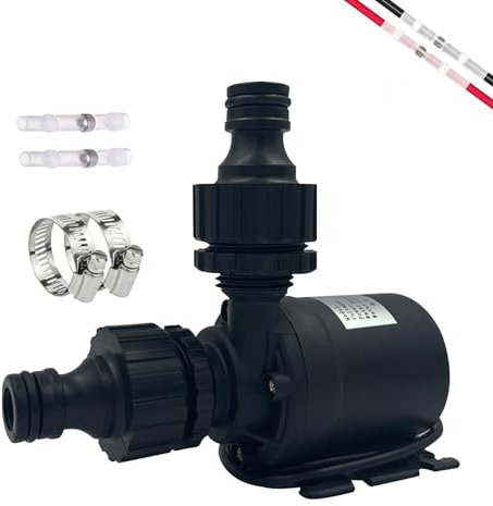 Tulov Pompa dell'acqua DC 12 V, piccola pompa brushless, pompa ad immersione senza spazzole, 800 l/h 5 m, con nucleo in ceramica per piscine, acquari, fontane solari e piccoli impianti di irrigazione