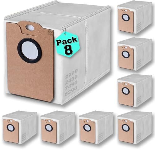 8 Bolsas de Recambio Conga 2299-2499-7490-8290. Compatible con Aspirador Conga 2299, Conga 2499, Conga 7490, Conga 8290. (No Compatible con Modelo 7490 Ultimate Home Genesis) Pack x 8