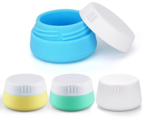 Travel Containers for Toiletries 20ml/0.7oz TSA Approved Silicone Cream Jars Refillable Leak-Proof Travel Size Containers Toiletry Bottles with Lid for Lotion Cosmetic Makeup Body Cream