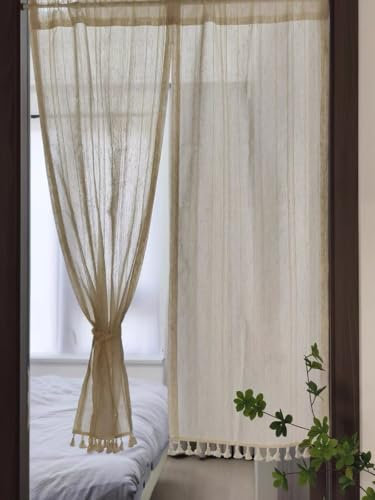 CAGFINY Türvorhang aus Leinen im japanischen Stil, halbe Tür, Noren, Stoff, Trennvorhang, Dekoration für Sushi-Bar, Izakaya, Küche, Zuhause, Tatami