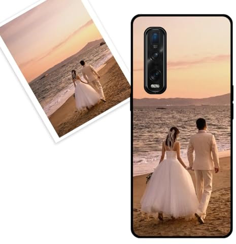 KARTXITAI Funda Personalizada Compatible con OPPO Find X2 Pro, Carcasa Personalizado con tu Foto o Texto Imagen, Protectora con Tacto Suave y Sedoso,Gel Flexible,Regalo Original -Negro