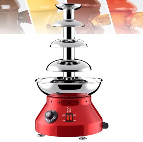 Hydravex Schokoladenfondue-Brunnen, elektrischer Schokoladenschmelz-Tauchgerät-Wärmer, 4/5-stöckiger Schmelzturm für Muttertagspartys, Weihnachtsfeiern, Familientreffen, Hochzeiten,4Tiers