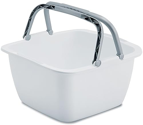 1x Schüssel Tragegriff Waschschüssel 18,5L 39x39cm Kunststoff Spüle Korb