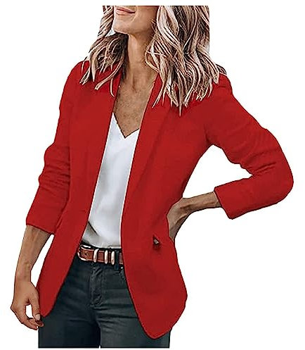 Veste Noire Femme Blazer Femme Ete Blazer Long Femme Rose Rouge 2XL
