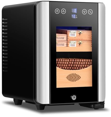 Humidor-Lösung, elektrische Zigarren-Humidoren mit Regalen aus spanischem Zedernholz, intelligente Luftfeuchtigkeit und temperaturleise, Zigarrenaufbewahrung für 80–100 Zigarren
