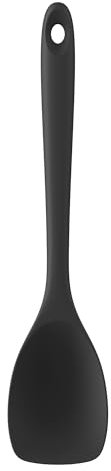 U-Taste spatule en silicone: cuillère de cuisine flexible sans couture résistante à la chaleur jusqu'à 315 °C, spatule antiadhésive avec forme de cuillère large pour retourner, remuer (Noir)