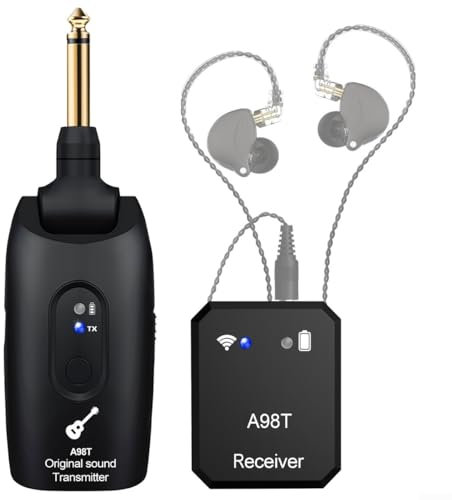 VRTYVEYBB 2.4GHz Wireless In-Ear Monitor System Transmitter Receiver Set Low Latency High Anti-Interference 100ft Range 8hrs Battery for Studio Band Rehearsal Live Performance