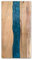 Tabla de charcutería de resina de madera de acacia, 46 cm x 23 cm x 1,5 cm, tabla de cortar de resina epoxi azul océano con patrón de olas para cocina y mini bar, tabla reversible para carne, queso,