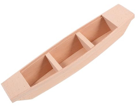 GARVALON Miniatur Holzboot Deko Simulation Boot Ornament Für Micro Landschaft Nautische Dekoration Holzboot Modell