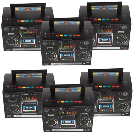 MAGICLULU 6Er Boxen Tortenschachtel für Tonbandgerät Batterie Dekoration Vintage - Dekoration für Elektroautos geschenkboxen Partydekorationen rote Partytaschen Boom Boom Papier