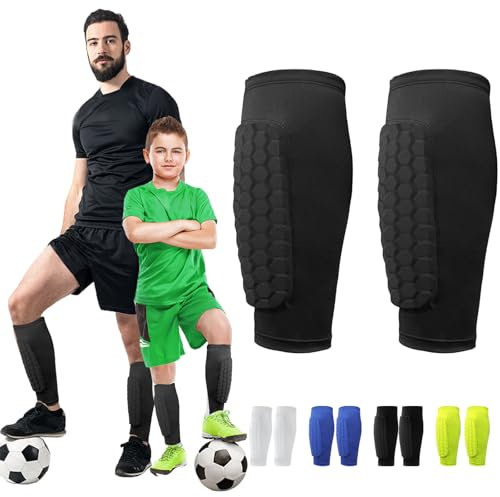 LUKIUP Schienbeinschoner Fußball Herren, XS/S/M/L chienbeinschoner Kinder Erwachsener Fussball, Breathable & Non-Slip Shin Pads Football Geeignet für Erwachsene und Kinder((Schwarz)