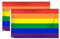 Fontee® 2 Stück [Gay Pride Flagge] [90X150 cm] [Lebendige Farbe] [UV-lichtbeständig] [Leinwandkopf] [Doppelt genäht] [Dicke Messingösen] [Regenbogenfahne]